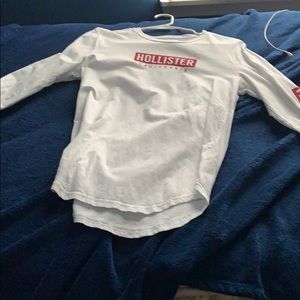 White and red Hollister long sleeve shirt